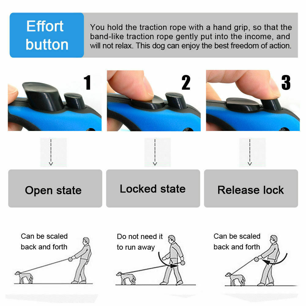 Automatic Retractable Dog Leash - 16.5ft