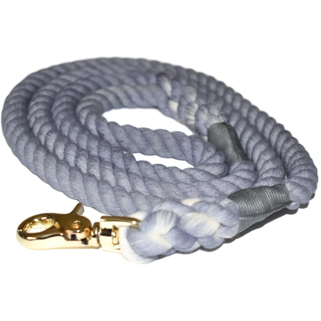 Hand-Dyed Rope Dog Leash - Gray