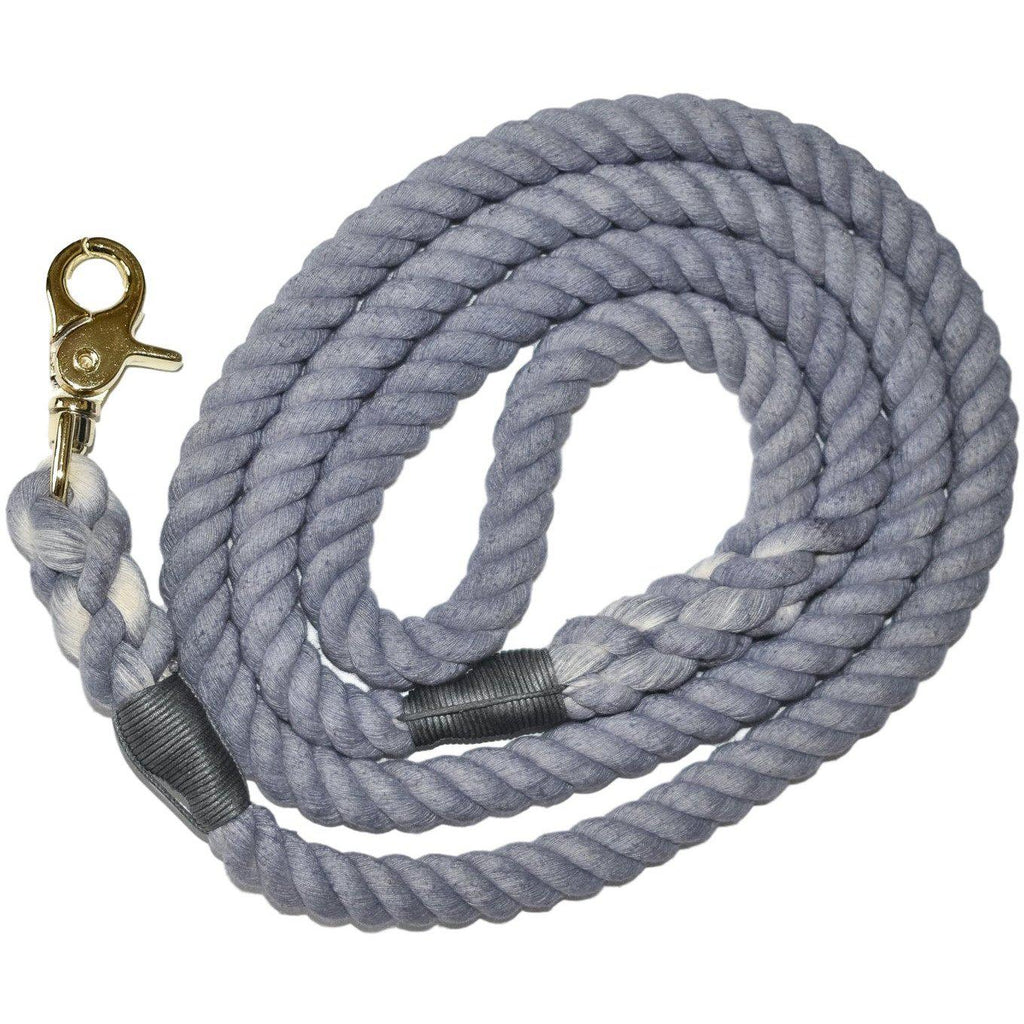 Hand-Dyed Rope Dog Leash - Gray