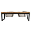 Wood & Metal Elevated Pet Feeder