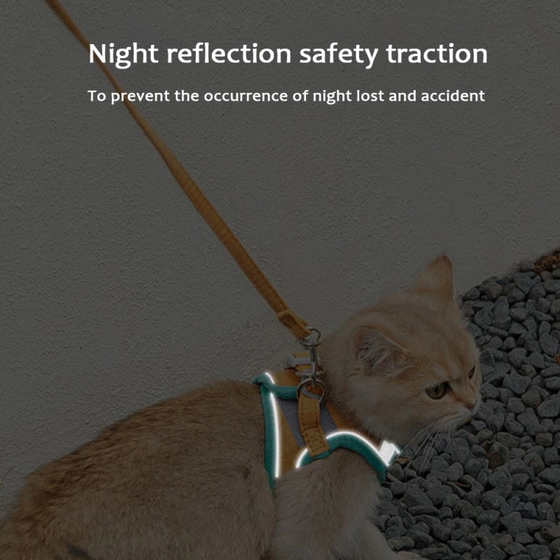 Adjustable Cat Harness with Leash Set