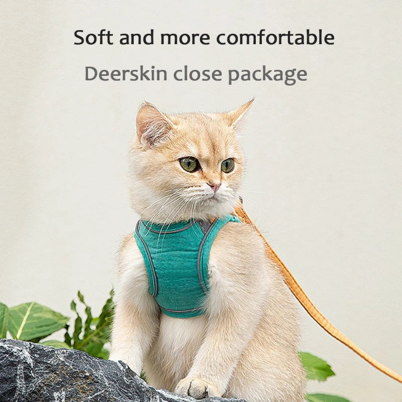 Adjustable Cat Harness with Leash Set